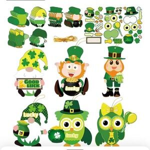 New St Patricks‎ Day Decorations Gnomes Leprechaun Ornaments Garland Kit